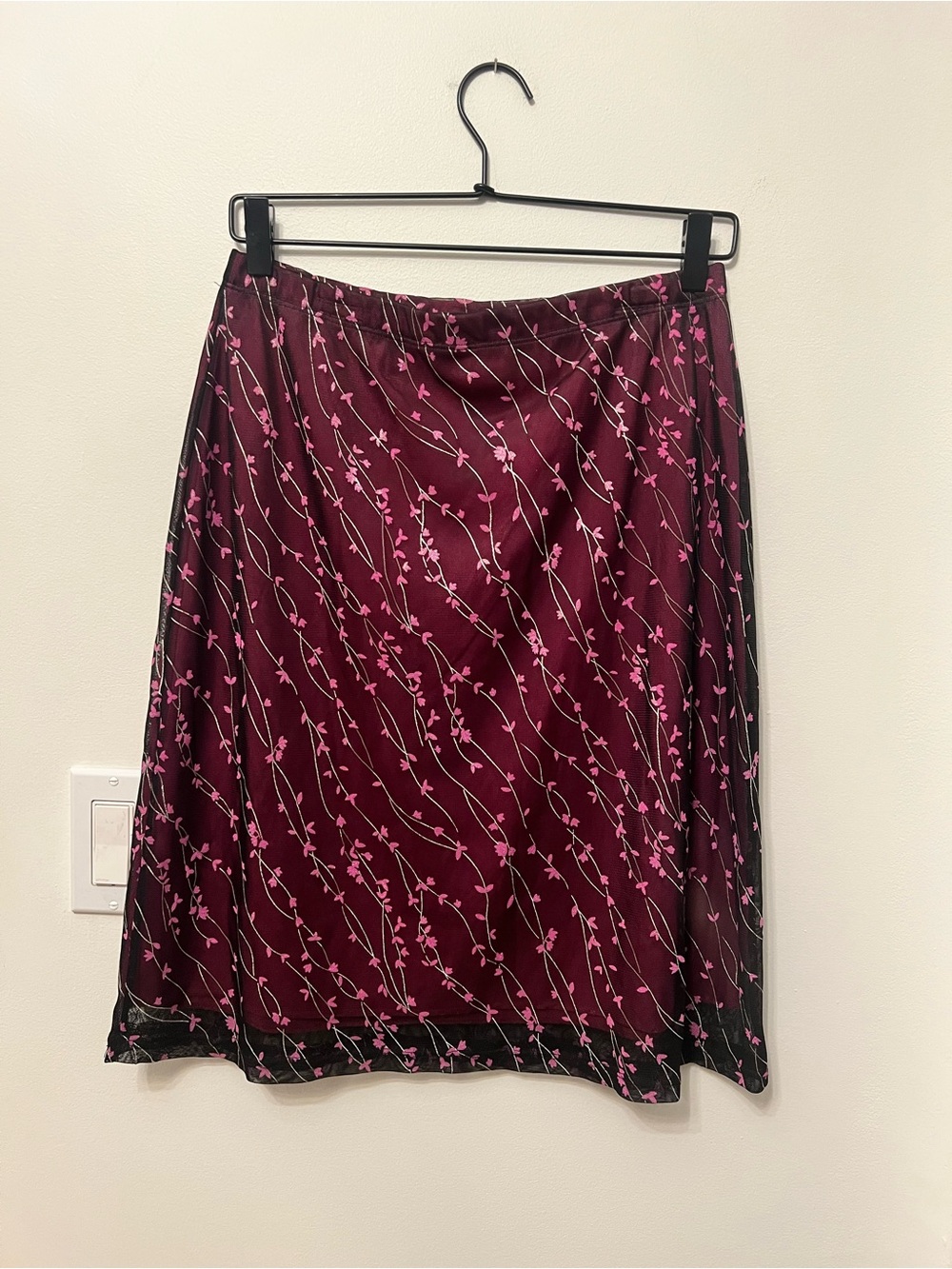 Y2K Rave City Pink Floral Skirt